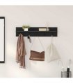 vidaXL Wall-Mounted Coat Rack Wall-mounted Black Oak 80 x 10.5 x 18 cm