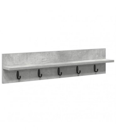 vidaXL Wall-Mounted Coat Rack Concrete Grey 80 x 10.5 x 18 cm