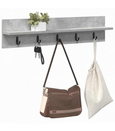 vidaXL Wall-Mounted Coat Rack Concrete Grey 80 x 10.5 x 18 cm