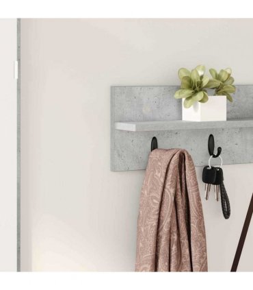 vidaXL Wall-Mounted Coat Rack Concrete Grey 80 x 10.5 x 18 cm
