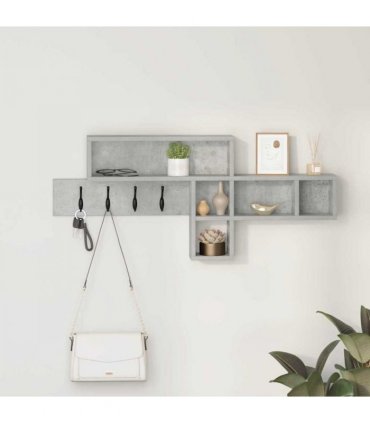 vidaXL Wall-Mounted Coat Rack Concrete Grey 100 x 12 x 43.5 cm