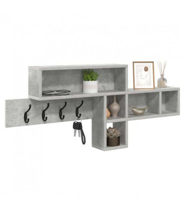 vidaXL Wall-Mounted Coat Rack Concrete Grey 100 x 12 x 43.5 cm