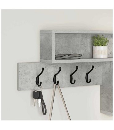 vidaXL Wall-Mounted Coat Rack Concrete Grey 100 x 12 x 43.5 cm
