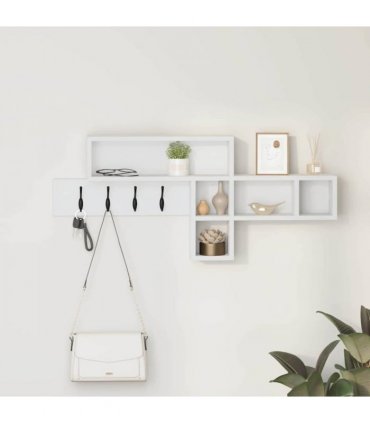 vidaXL Wall-Mounted Coat Rack White 100 x 12 x 43.5 cm Engineered wood