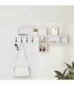 vidaXL Wall-Mounted Coat Rack White 100 x 12 x 43.5 cm Engineered wood