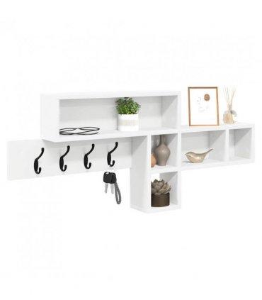vidaXL Wall-Mounted Coat Rack White 100 x 12 x 43.5 cm Engineered wood