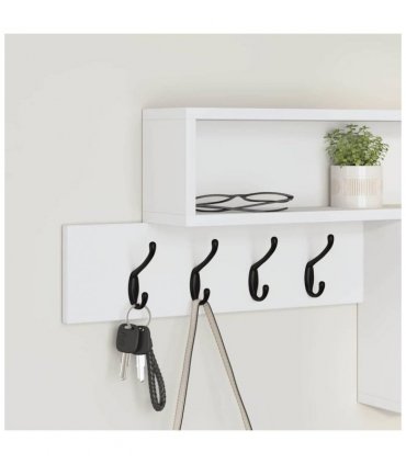 vidaXL Wall-Mounted Coat Rack White 100 x 12 x 43.5 cm Engineered wood