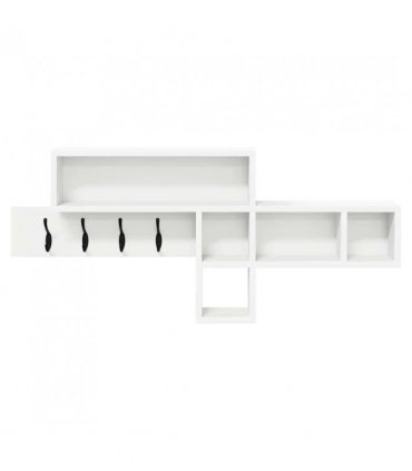 vidaXL Wall-Mounted Coat Rack White 100 x 12 x 43.5 cm Engineered wood