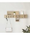 vidaXL Wall-Mounted Coat Rack with Shelf Sonoma Oak 100 x 12 x 43.5 cm