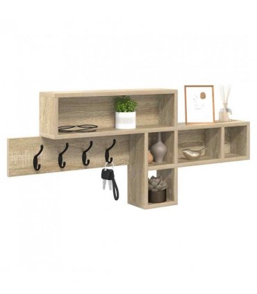 vidaXL Wall-Mounted Coat Rack with Shelf Sonoma Oak 100 x 12 x 43.5 cm