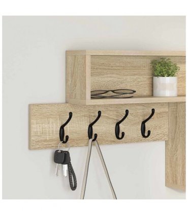 vidaXL Wall-Mounted Coat Rack with Shelf Sonoma Oak 100 x 12 x 43.5 cm