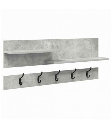 vidaXL Wall-Mounted Coat Rack with Shelf Concrete Grey 90 x 15 x 36 cm