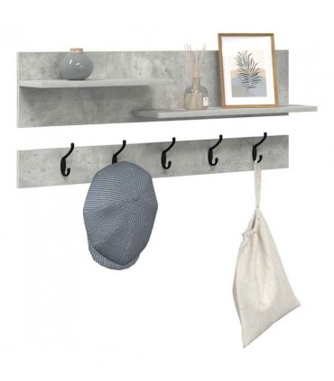 vidaXL Wall-Mounted Coat Rack with Shelf Concrete Grey 90 x 15 x 36 cm