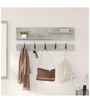 vidaXL Wall-Mounted Coat Rack with Shelf Concrete Grey 90 x 15 x 36 cm