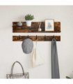 vidaXL Wall-Mounted Coat Rack with Shelf Smoked Oak 90 x 15 x 36 cm