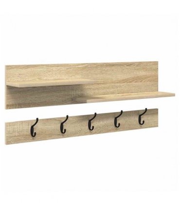 vidaXL Wall-Mounted Coat Rack with Shelf Sonoma Oak 90 x 15 x 36 cm