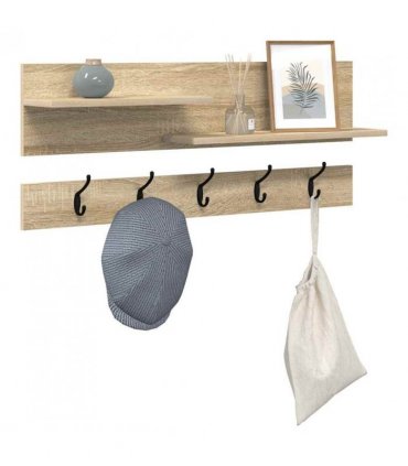 vidaXL Wall-Mounted Coat Rack with Shelf Sonoma Oak 90 x 15 x 36 cm