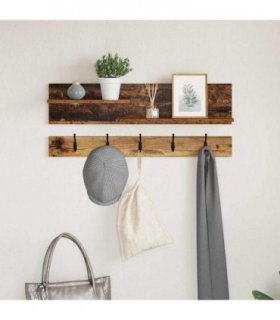 vidaXL Wall-Mounted Coat Rack Old Wood 90 x 15 x 36 cm Engineered wood