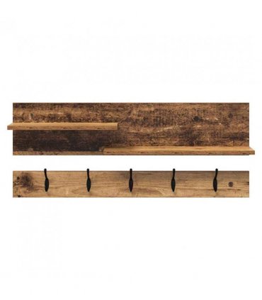 vidaXL Wall-Mounted Coat Rack Old Wood 90 x 15 x 36 cm Engineered wood