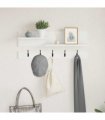 vidaXL Wall-Mounted Coat Rack White 90 x 15 x 36 cm Engineered wood