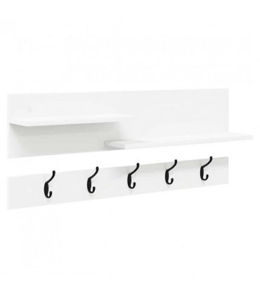 vidaXL Wall-Mounted Coat Rack White 90 x 15 x 36 cm Engineered wood