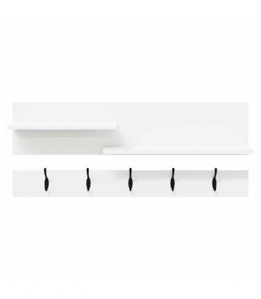 vidaXL Wall-Mounted Coat Rack White 90 x 15 x 36 cm Engineered wood