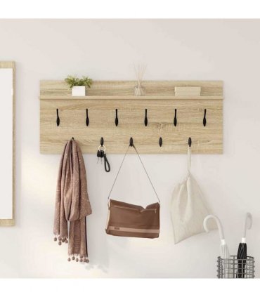 vidaXL Wall-Mounted Coat Rack with Shelf Sonoma Oak 100 x 40 x 12 cm