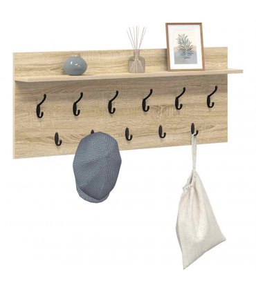 vidaXL Wall-Mounted Coat Rack with Shelf Sonoma Oak 100 x 40 x 12 cm