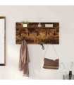 vidaXL Wall-Mounted Coat Rack with Shelf Smoked Oak 80 x 40 x 12 cm