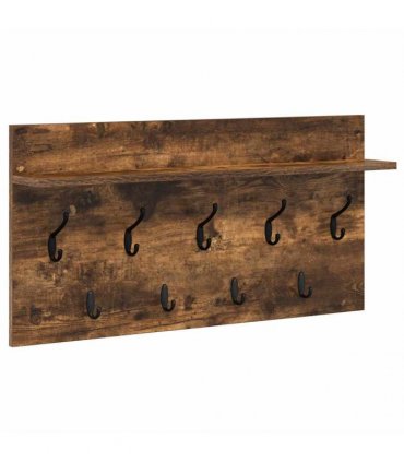 vidaXL Wall-Mounted Coat Rack with Shelf Smoked Oak 80 x 40 x 12 cm