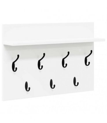vidaXL Wall-Mounted Coat Rack White 60 x 40 x 12 cm Engineered wood