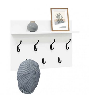 vidaXL Wall-Mounted Coat Rack White 60 x 40 x 12 cm Engineered wood