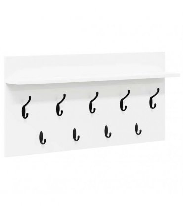 vidaXL Wall-Mounted Coat Rack White 80 x 40 x 12 cm Engineered wood