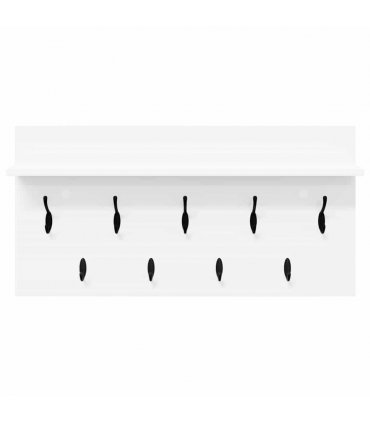 vidaXL Wall-Mounted Coat Rack White 80 x 40 x 12 cm Engineered wood