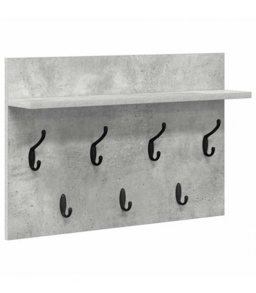 vidaXL Wall-Mounted Coat Rack with Shelf Concrete Grey 60 x 40 x 12 cm