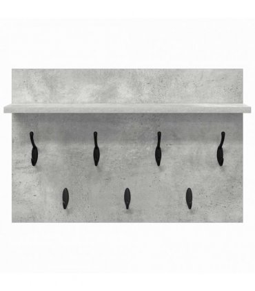 vidaXL Wall-Mounted Coat Rack with Shelf Concrete Grey 60 x 40 x 12 cm