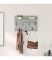 vidaXL Wall-Mounted Coat Rack with Shelf Grey Sonoma 60 x 40 x 12 cm