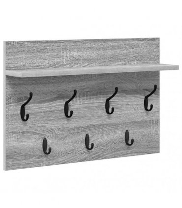 vidaXL Wall-Mounted Coat Rack with Shelf Grey Sonoma 60 x 40 x 12 cm