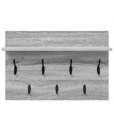 vidaXL Wall-Mounted Coat Rack with Shelf Grey Sonoma 60 x 40 x 12 cm