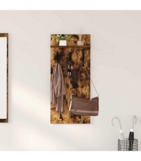 vidaXL Wall-Mounted Coat Rack with Shelf Smoked Oak 40 x 10 x 90 cm
