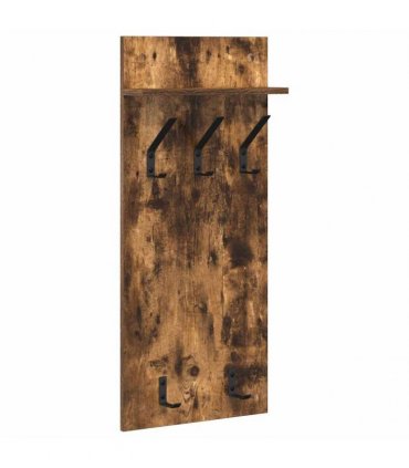 vidaXL Wall-Mounted Coat Rack with Shelf Smoked Oak 40 x 10 x 90 cm