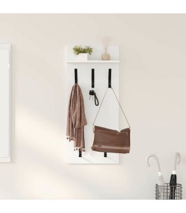 vidaXL Wall-Mounted Coat Rack White 40 x 10 x 90 cm Engineered wood