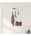 vidaXL Wall-Mounted Coat Rack White 40 x 10 x 90 cm Engineered wood