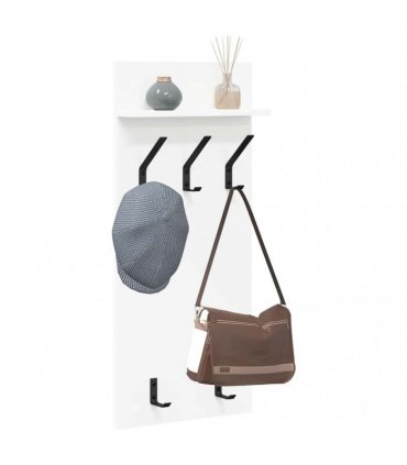 vidaXL Wall-Mounted Coat Rack White 40 x 10 x 90 cm Engineered wood