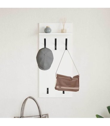 vidaXL Wall-Mounted Coat Rack White 40 x 10 x 90 cm Engineered wood