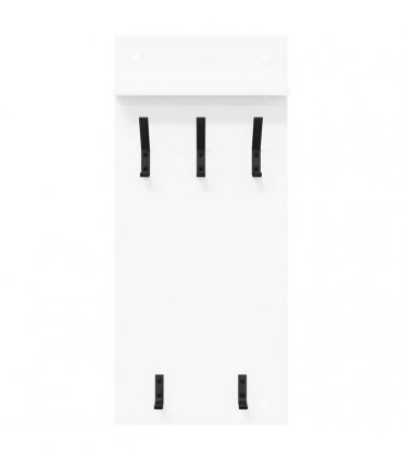 vidaXL Wall-Mounted Coat Rack White 40 x 10 x 90 cm Engineered wood