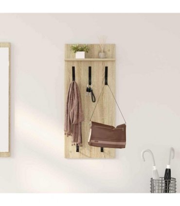 vidaXL Wall-Mounted Coat Rack with Shelf Sonoma Oak 40 x 10 x 90 cm