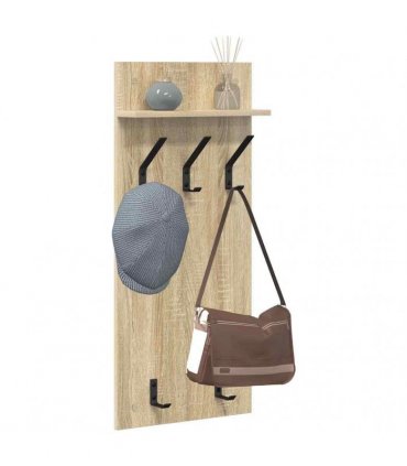 vidaXL Wall-Mounted Coat Rack with Shelf Sonoma Oak 40 x 10 x 90 cm
