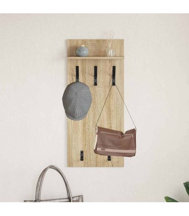 vidaXL Wall-Mounted Coat Rack with Shelf Sonoma Oak 40 x 10 x 90 cm