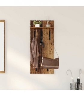 vidaXL Wall-Mounted Coat Rack Old Wood 40 x 10 x 90 cm Engineered wood